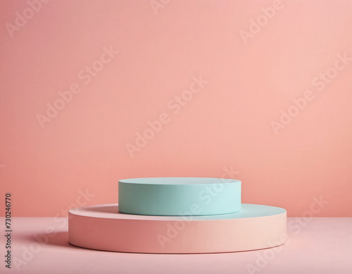 Modern round podium stage platform for product display template background