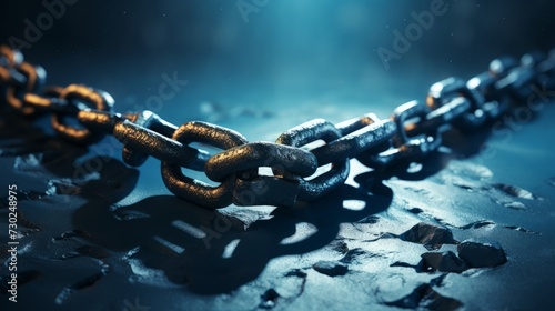 Symbolic image of a broken chain, representing the evaluation and breaking free from limiting beliefs and patterns