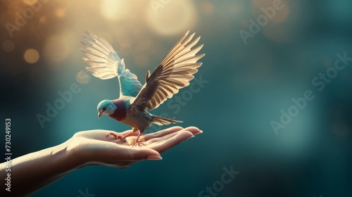 Symbolic image of a person's hand releasing a bird, representing the evaluation and liberation of life's burdens