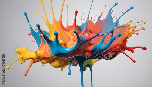 Create an Explosion of Color with Multicolored Liquid Splashes - An Artistic Delight