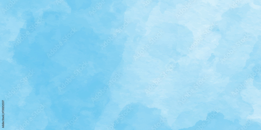 Creative vintage light sky blue background.Aquarelle paint paper texture canvas for vintage text design, retro card, template, creative background, smeared light turquoise frame,