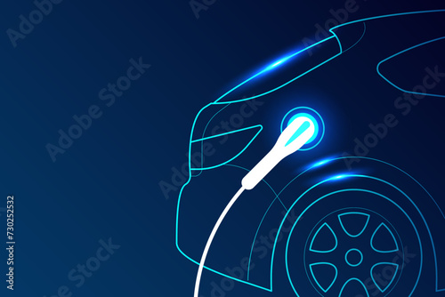 EV electric car charging station vector concept. Vector illustration.