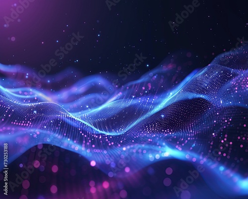 Abstract technology particles lines mesh background. © 7AM