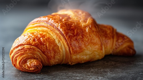 a close up of a pastry with a lot of smoke coming out of the top of the croissant.
