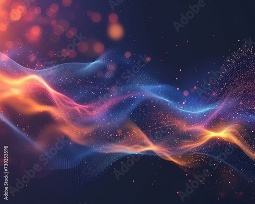 Abstract technology particles lines mesh background.