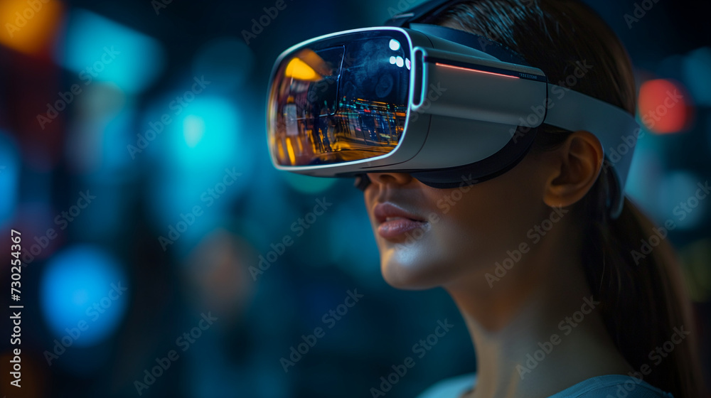 People using Virtual Reality VR Glasses People using Virtual Reality VR Glasses
