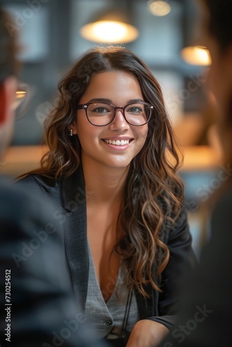 Corporate Business Photography of a Dynamic Business Woman Making Strategic Decisions During a Boardroom Meeting, Generative AI
