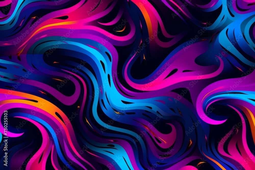 Vivid neon pattern with a futuristic touch