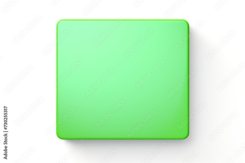 Green square isolated on white background - obrazy, fototapety, plakaty 