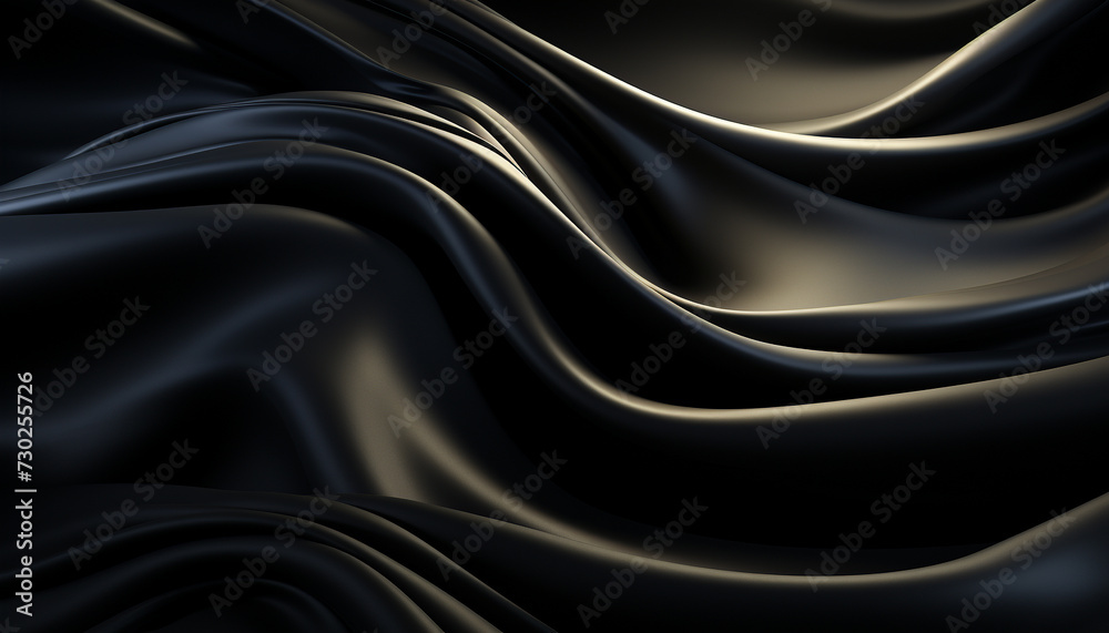 Abstract wave pattern on smooth silk backdrop creates elegant decoration generated by AI