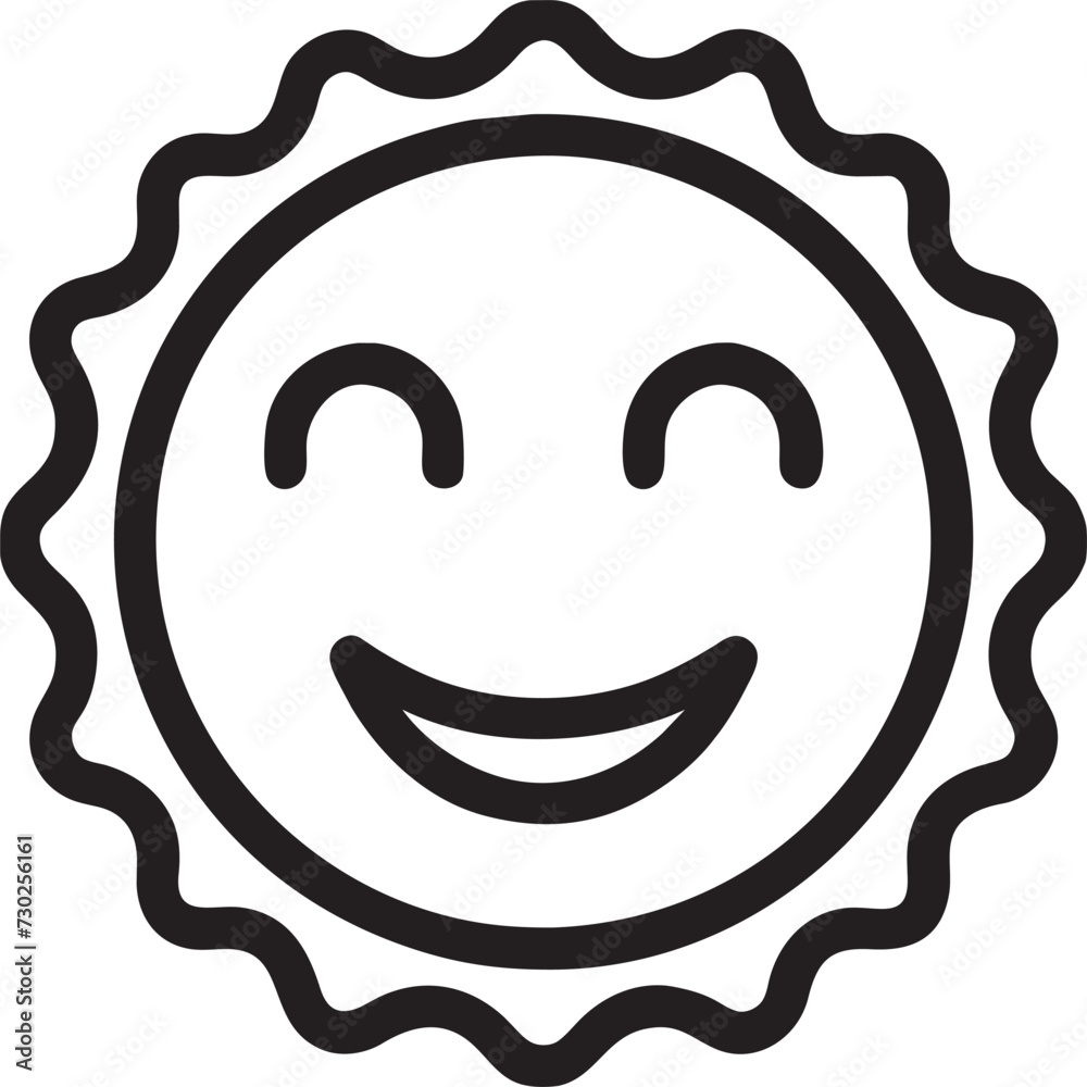 Fototapeta premium produce a friendly sun icon with a smiling face, icon