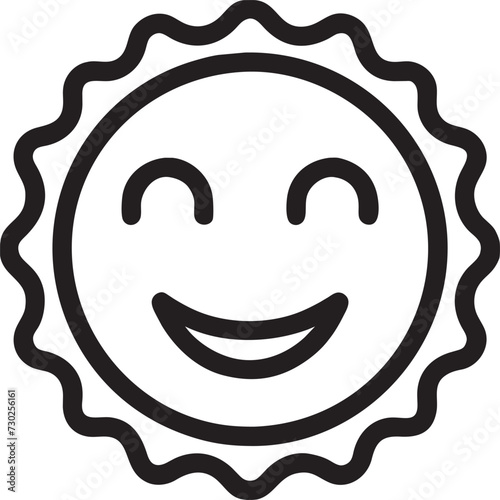 produce a friendly sun icon with a smiling face, icon