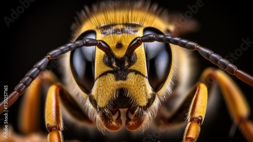 yellow bee macro eyes