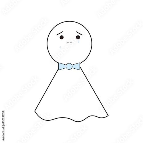 上を見て泣いてるてるてる坊主
