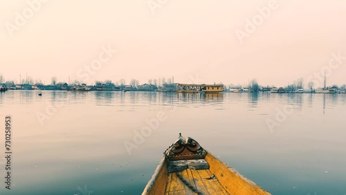 boat on the dal lake in Srinagar, Kashmir, India  photo