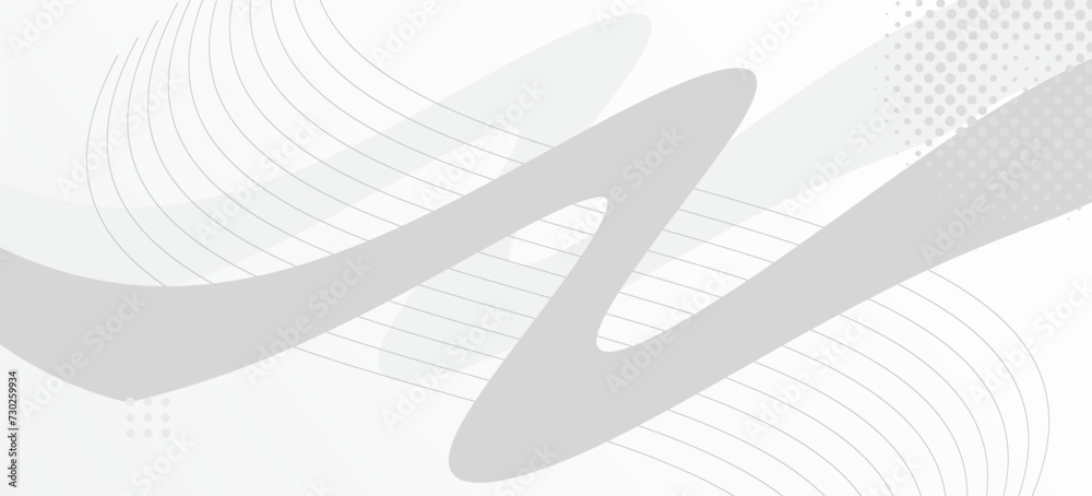 Fototapeta premium Abstract white grey wave line halftone vector illustration background design