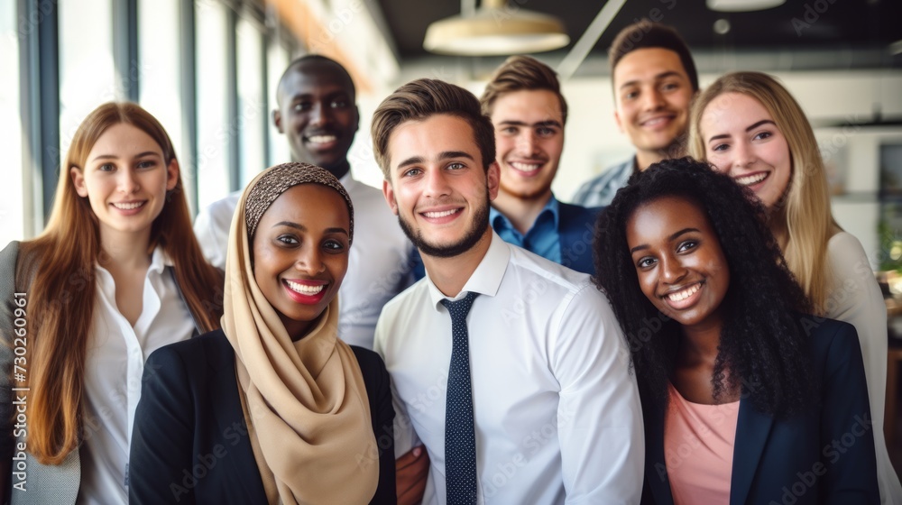group of young business people with different ethnicity work together as a team group of young business people with different ethnicity work together as a team