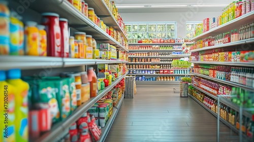 A grocery store with lots of goods on the shelves