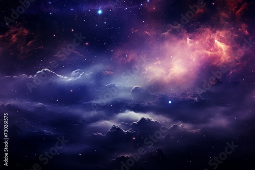 Cosmic and star-filled night sky forming a mesmerizing and enchanting wallpaper background photo