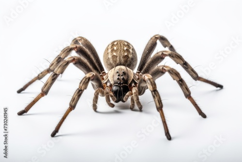 Close up of a spider on a white background