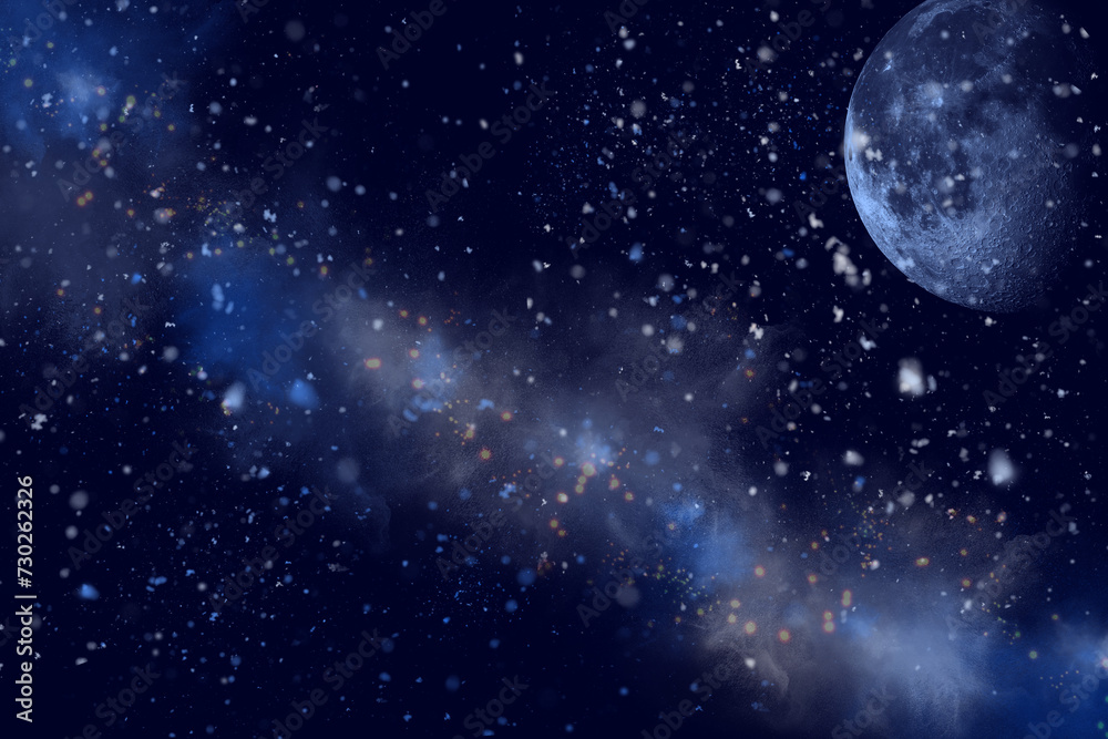 Fototapeta premium Sur sur fond de ciel bleu nuit