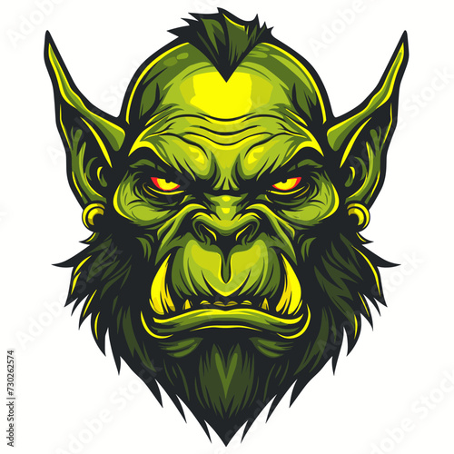 Esport vector logo orc, icon, sticker, symbol, head, monster, troll, warrior, goblin