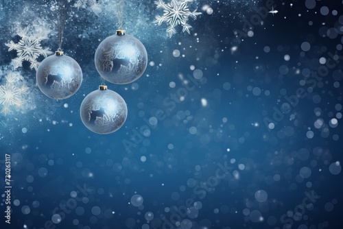 Three silver christmas ornaments hanging from a string