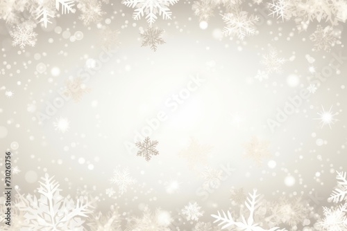 Ivory christmas card with white snowflakes