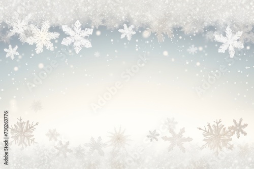 Ivory christmas card with white snowflakes © GalleryGlider