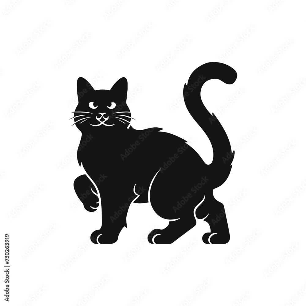 Persian cat vector silhouette