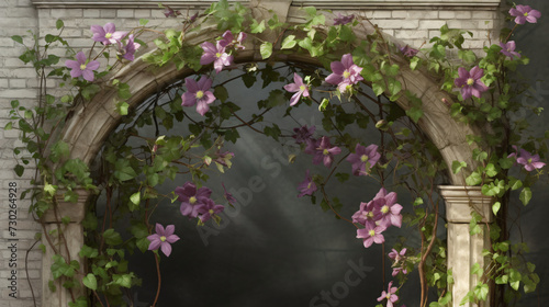 Clematis amidst a lush rainforest setting.