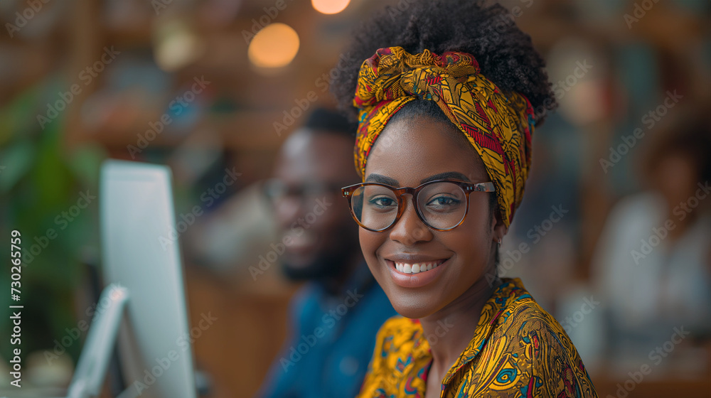 Customer care agents from africa in a modern and professional office setting Customer care agents from africa in a modern and professional office setting