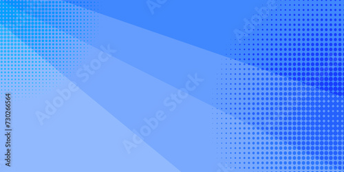 Gradient blue background divided by diagonal. Vector illustration Background into blue colors with halftone dots