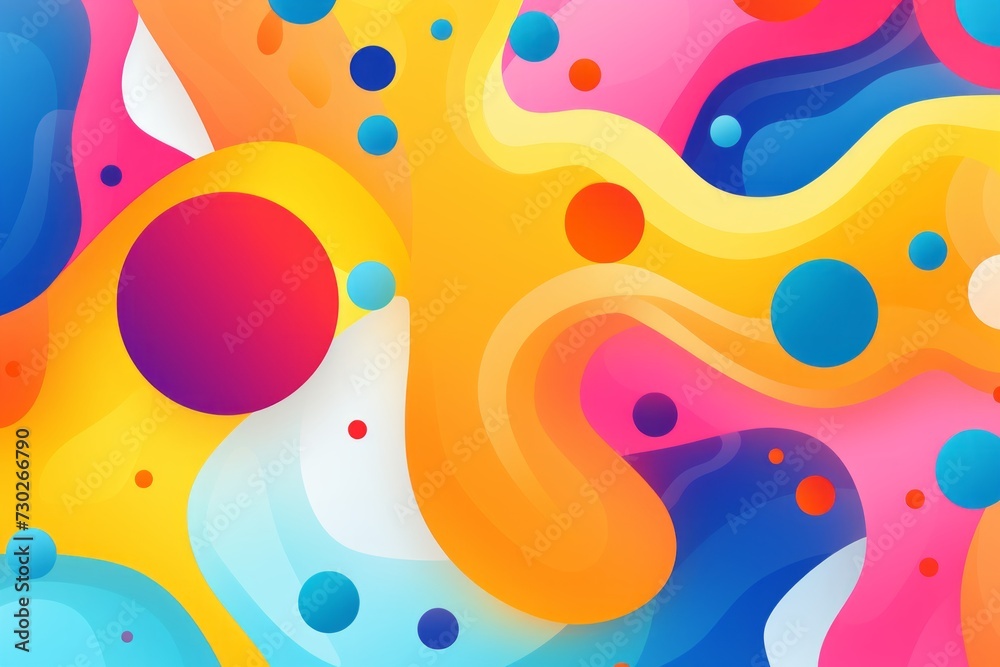 Fototapeta premium Playful and colorful social media background with vibrant shapes