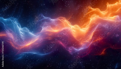 Space Nebula and Cosmic Particles - Vibrant Digital Abstract Art & Dust Textures, vibrant nebula background, cosmic particle dust, abstract space textures