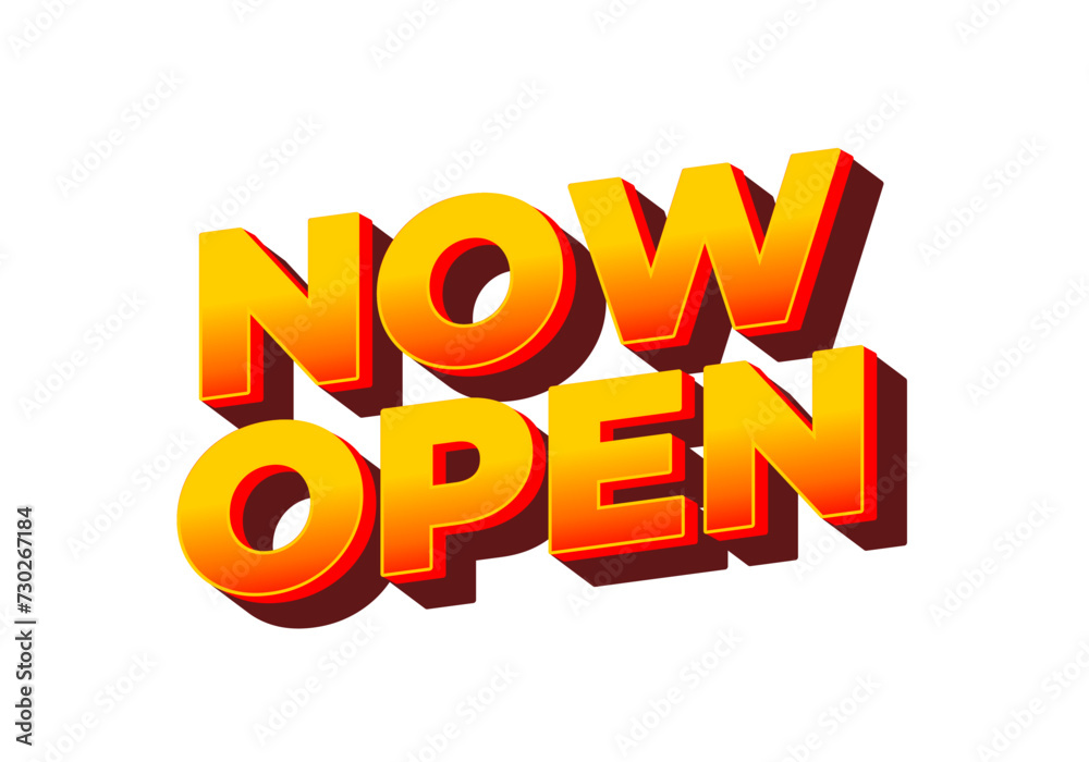 Now open. Text effect in 3d look with eye catching colors Now open. Text effect in 3d look with eye catching colors