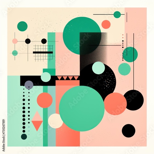A Mint poster featuring various abstract design elements  in the style of pop art