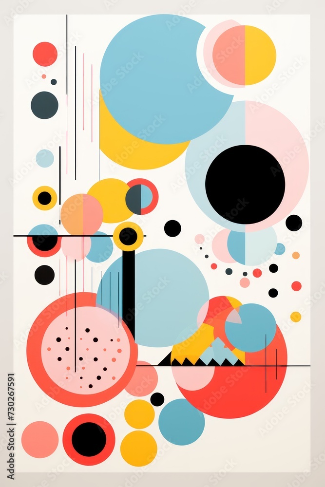 A Pearl poster featuring various abstract design elements, in the style of pop art