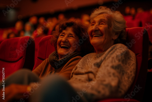 Elderly people enjoying the best of life at the cinema