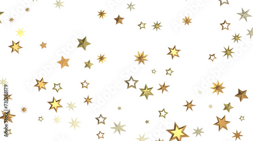 Gilded Wonder: Explore the Magic of a 3D Gold Stars Rain © vegefox.com