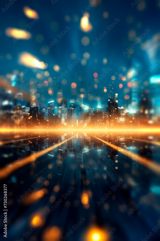 Fototapeta premium lights of the city. vertical format