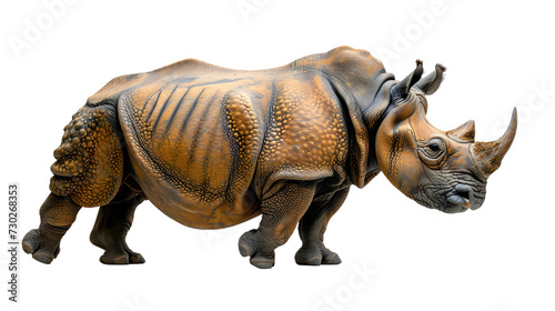 A Statue of a Rhinoceros on a White Background © Daniel