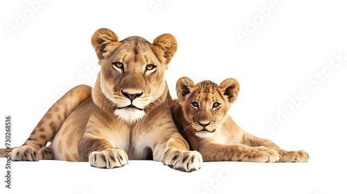 A Pair of Lions Lying Next to Each Other