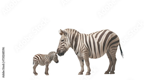 Zebra and Baby Zebra Standing Side by Side © Daniel