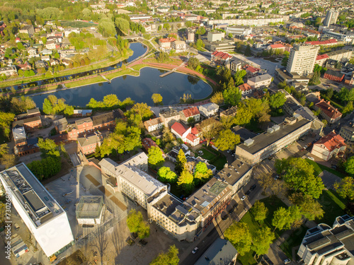An aerial view of town Panevezys