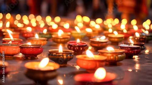In the midst of colorful festivities, people joyfully celebrate Diwali