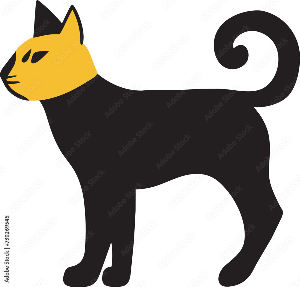 black cat standing, icon