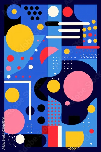 A Sapphire poster featuring various abstract design elements  in the style of pop art 
