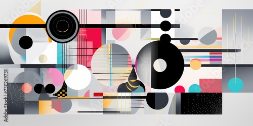 A Slate poster featuring various abstract design elements  in the style of pop art