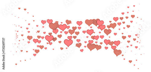 Fototapeta Naklejka Na Ścianę i Meble -   Red heart love confettis. Valentine's day falling